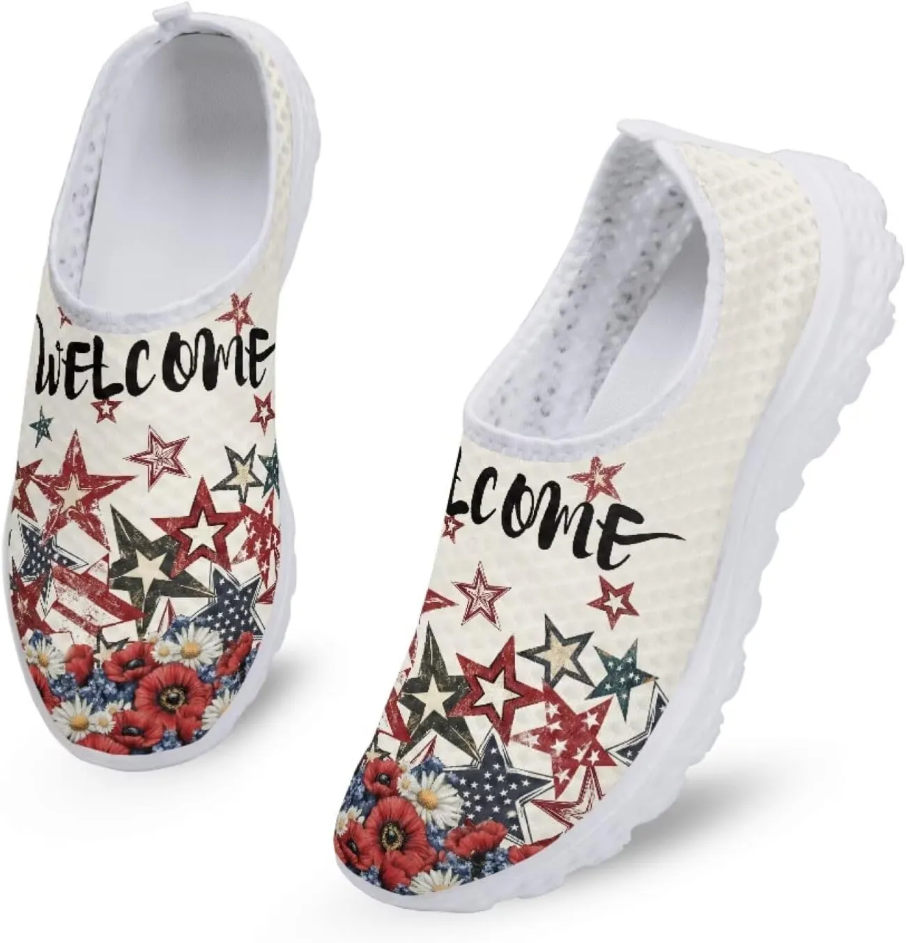 Jeiento Christmas Athletic Running Shoes for Women - Fashion Tennis Walking Sneakers