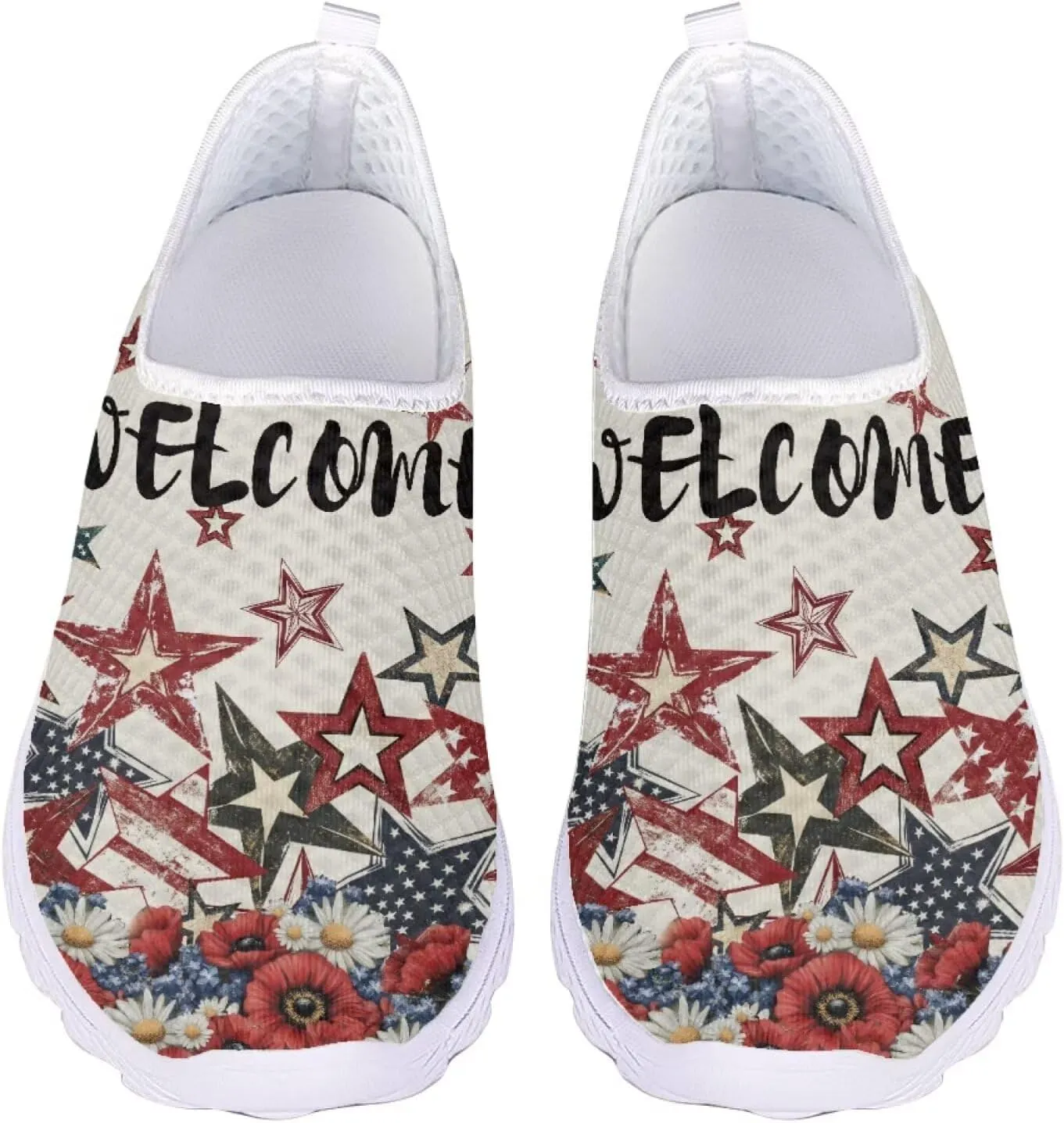 Jeiento Christmas Athletic Running Shoes for Women - Fashion Tennis Walking Sneakers