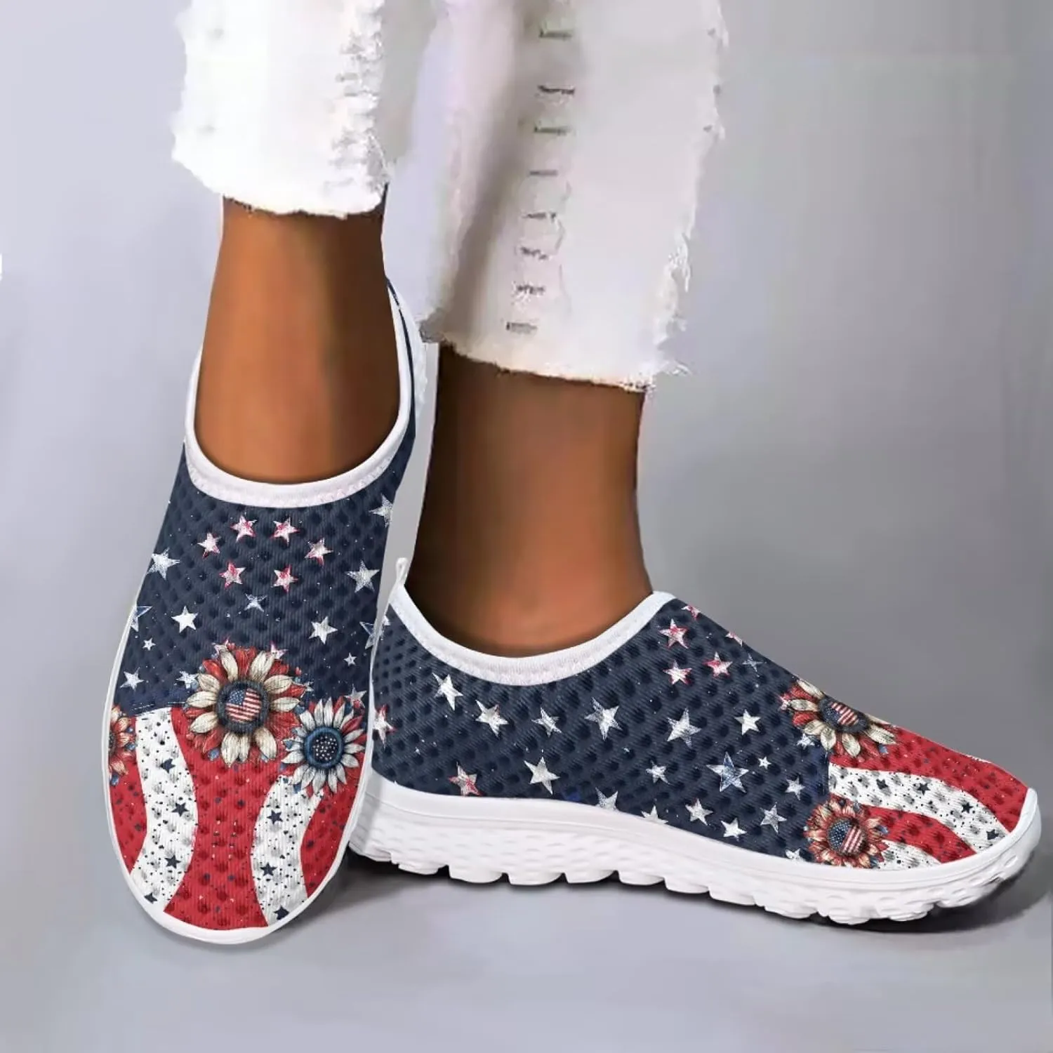 Jeiento Halloween Shoes for Women Men Halloween Party Walking Running Sneaker Shoes Slip-On Breathable Mesh Workout Fashion Shoes