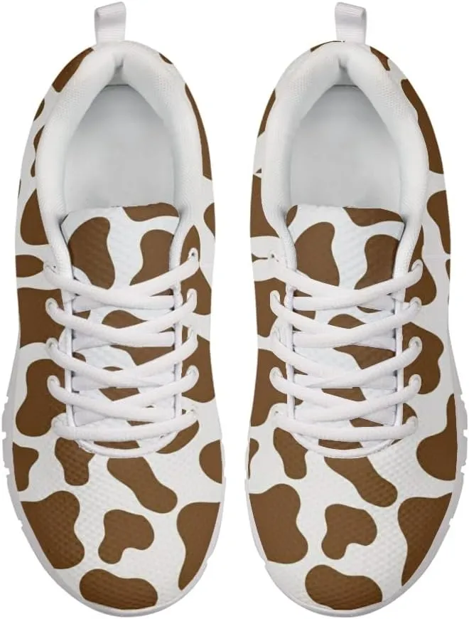 Jeiento Women Road Running Shoes Cow Print Outdoor Casual Walking Sports Sneakers Fitness Jogging Trainers