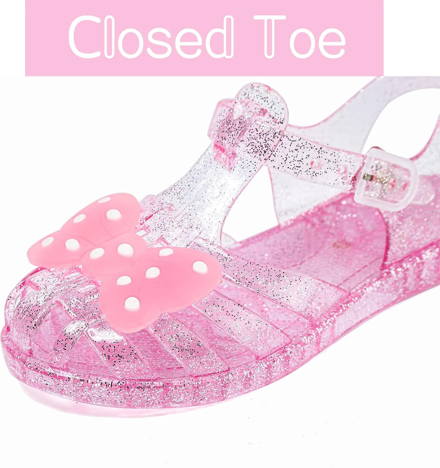 Jelly Sandals Girls Soft Sole Princess Costume Summer Dress Sandals Closed Toe Comfortable for Toddler Little Kid Big Kid