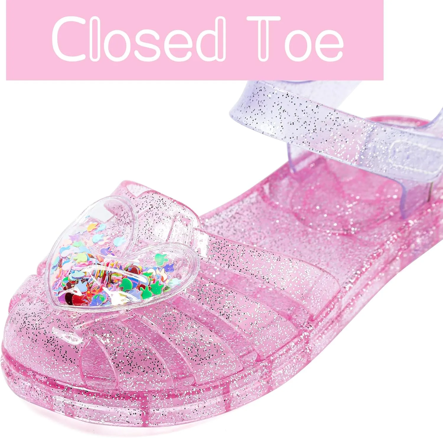Jelly Sandals Girls Soft Sole Princess Costume Summer Dress Sandals Closed Toe Comfortable for Toddler Little Kid Big Kid