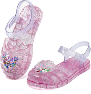Jelly Sandals Girls Soft Sole Princess Costume Summer Dress Sandals Closed Toe Comfortable for Toddler Little Kid Big Kid