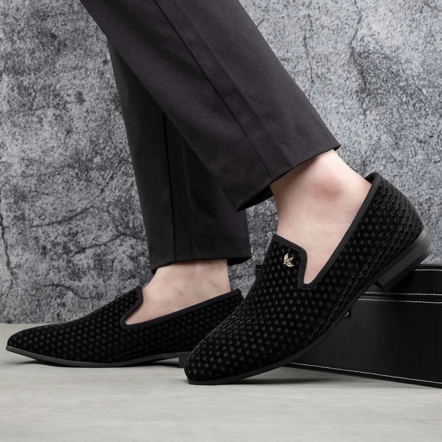 JITAI Luxury Men Shoes Black Loafers Leather Men 's Casual Shoes Brand Comfortable