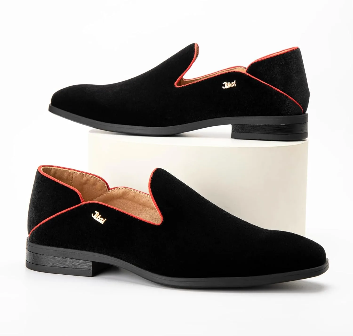 JITAI Luxury Men Shoes Black Loafers Leather Men 's Casual Shoes Brand Comfortable