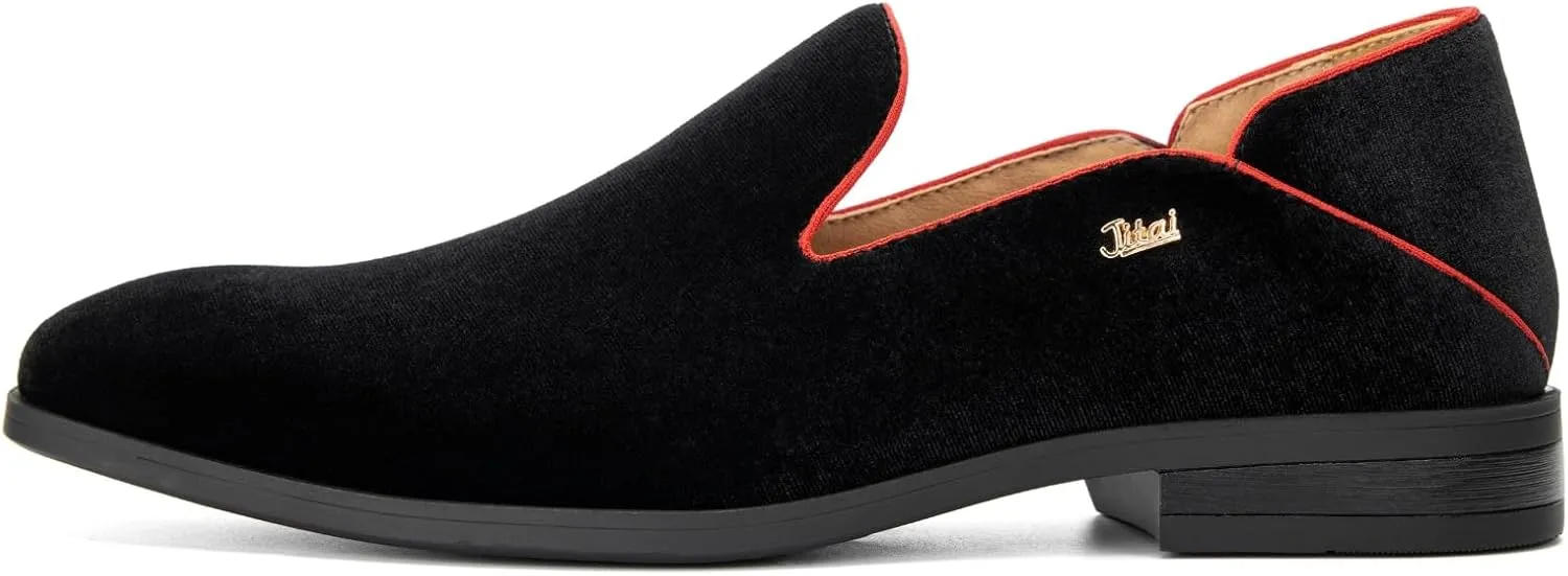 JITAI Luxury Men Shoes Black Loafers Leather Men 's Casual Shoes Brand Comfortable