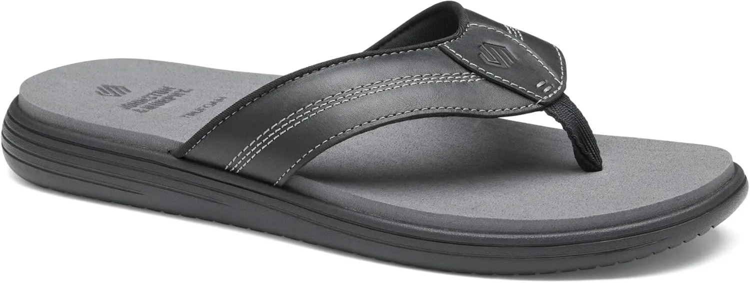 Johnston & Murphy Men’s Upton Flip-Flop Sandals, Leather Flip Flops for Men, Casual Summer Shoes