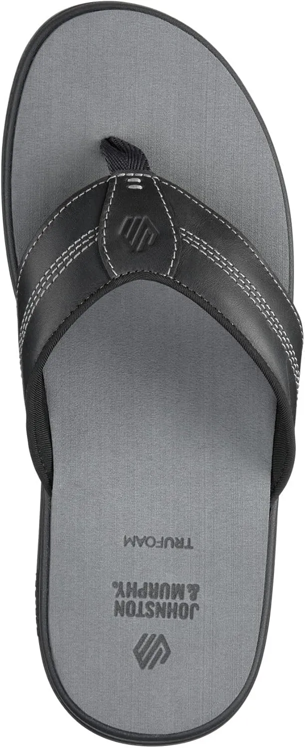 Johnston & Murphy Men’s Upton Flip-Flop Sandals, Leather Flip Flops for Men, Casual Summer Shoes