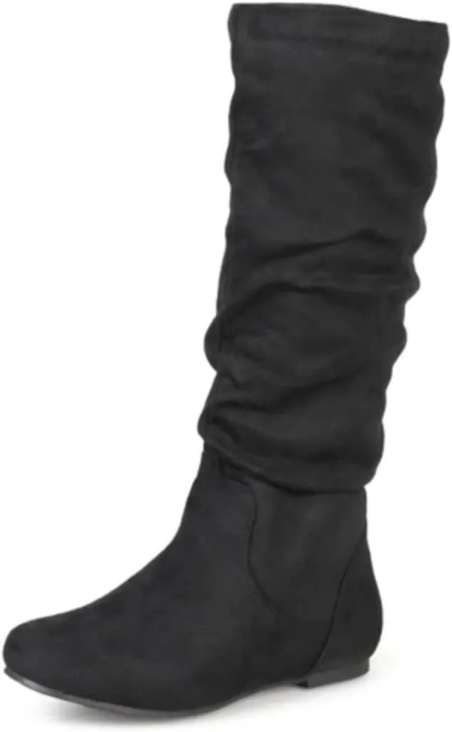 Journee Collection Womens Rebecca-02 Round Toe Riding Boots - 9 - Black