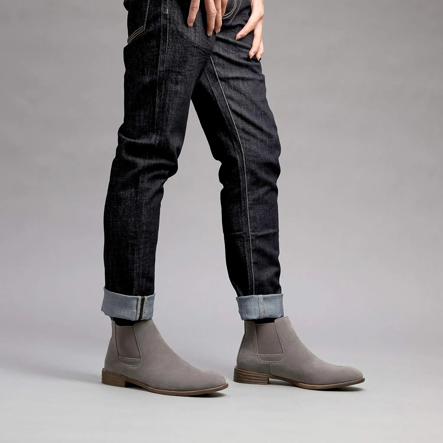 Jousen Men's Chelsea Boots Lightweight Casual Chukka Ankle Boots Classic Elastic Dress Boots For Men
