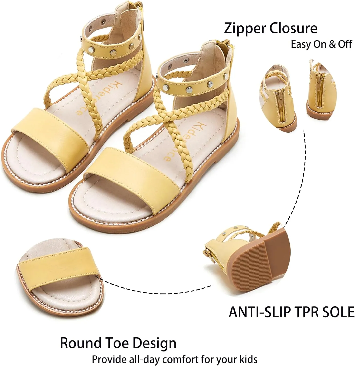 Kiderence Toddler Girls Sandals Little Girls Kids Summer Shoes Toddler Sandals