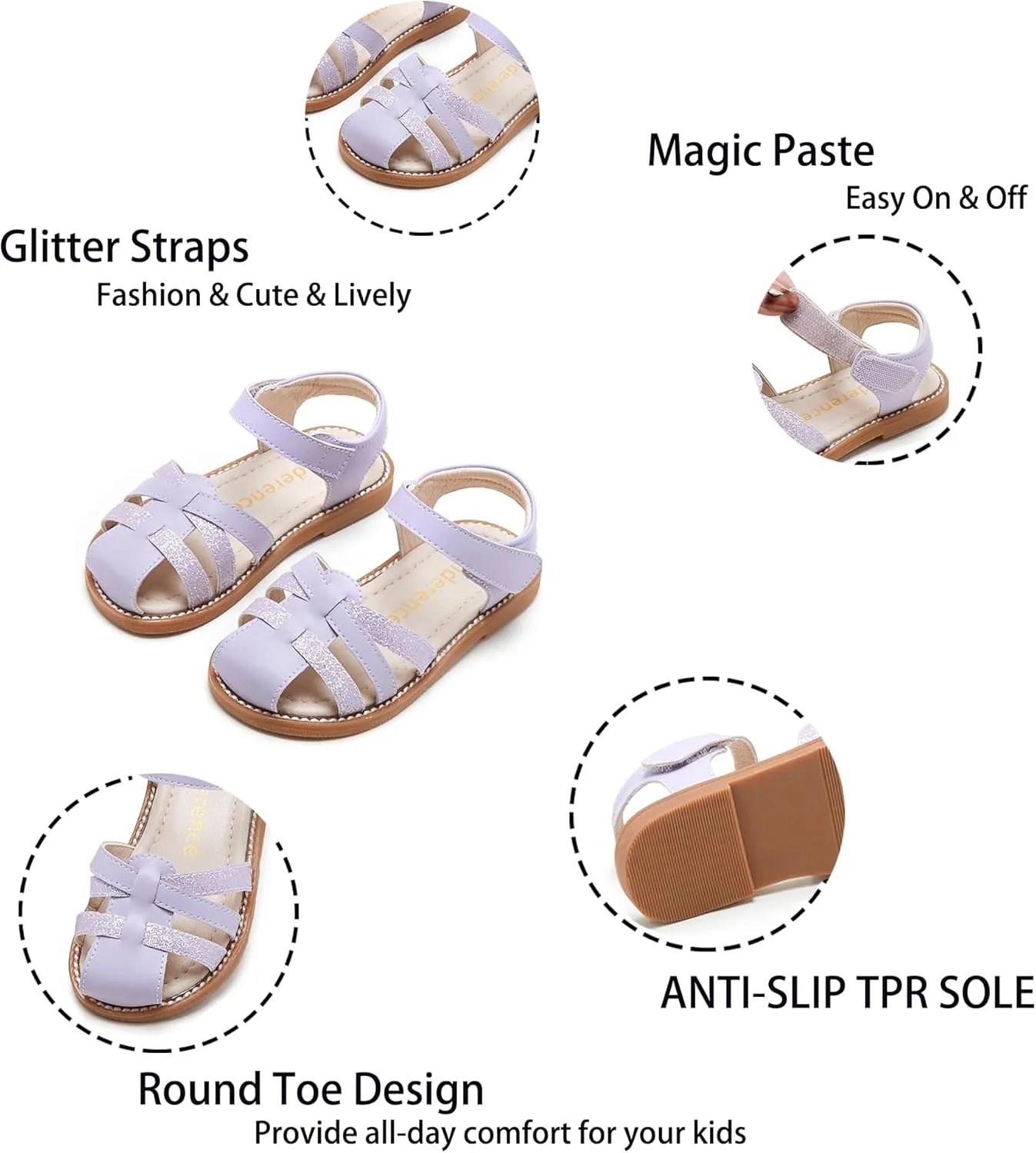 Kiderence Toddler Girls Sandals Little Girls Kids Summer Shoes Toddler Sandals