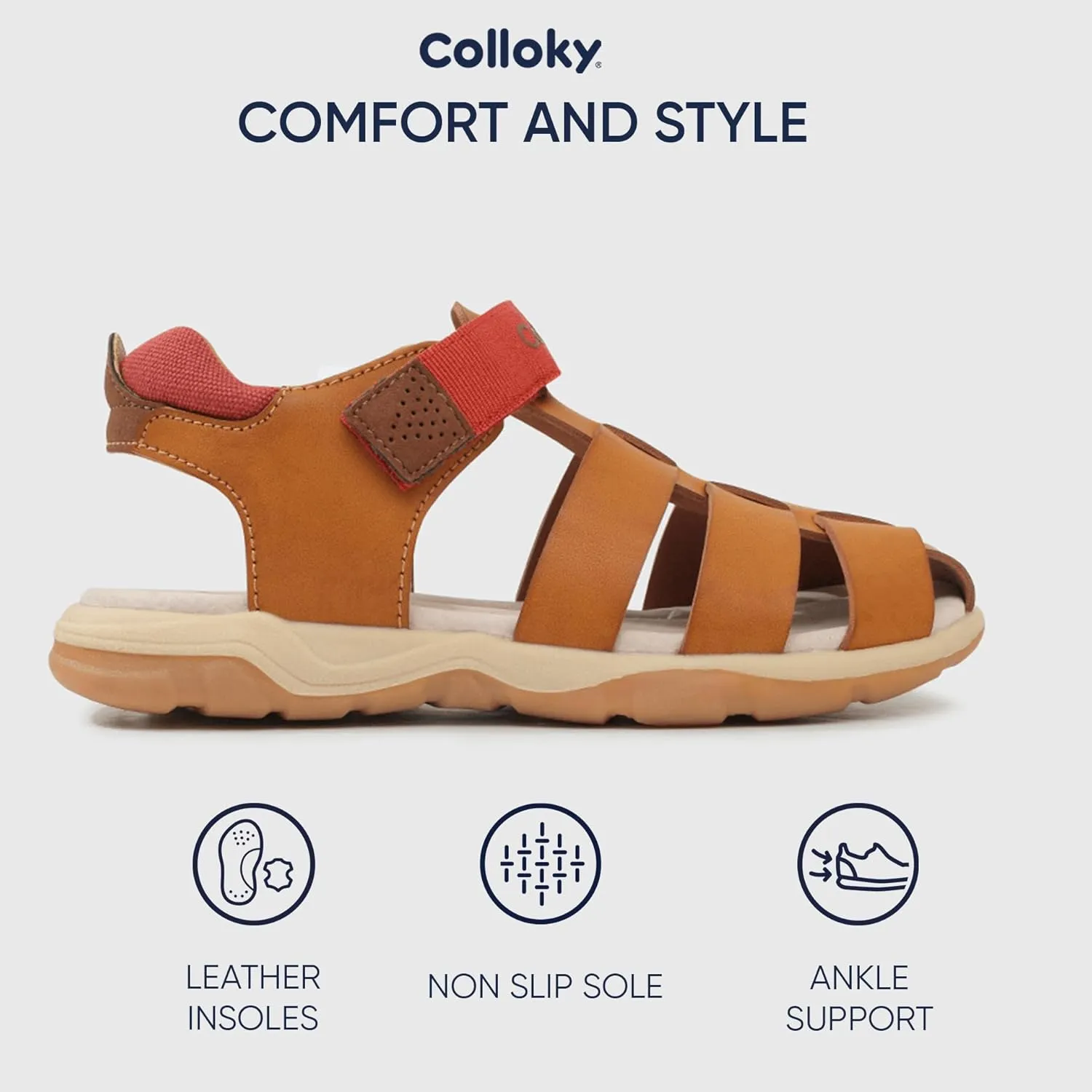 Kids Boys Fisherman Sandals - Closed Toe, Breathable & Adjustable Velcro Fit for Outdoor Adventures - Perfect Fit & Stylish Design