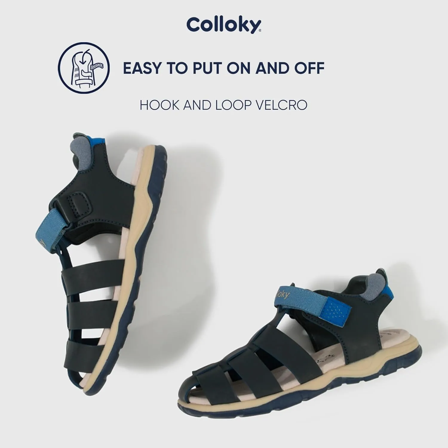 Kids Boys Fisherman Sandals - Closed Toe, Breathable & Adjustable Velcro Fit for Outdoor Adventures - Perfect Fit & Stylish Design