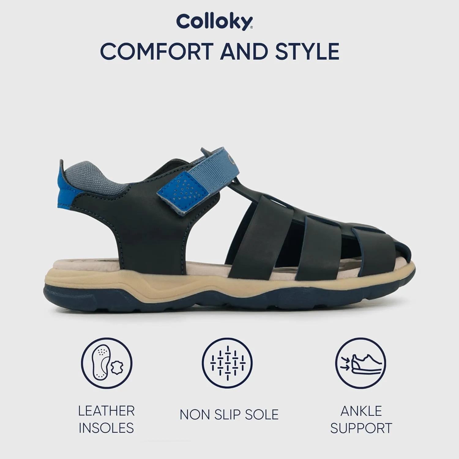 Kids Boys Fisherman Sandals - Closed Toe, Breathable & Adjustable Velcro Fit for Outdoor Adventures - Perfect Fit & Stylish Design
