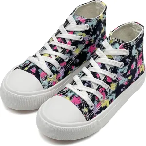 Kids Canvas Sneakers for Girls Boys High Top Canvas Fashion Shoes Comfortable Classic Casual Lace up Walking Running Shoes