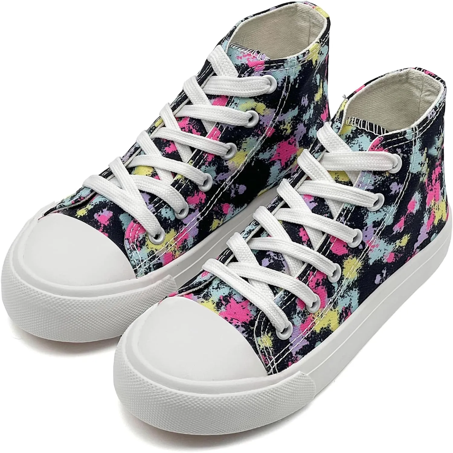 Kids Canvas Sneakers for Girls Boys High Top Canvas Fashion Shoes Comfortable Classic Casual Lace up Walking Running Shoes