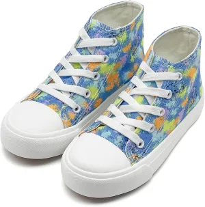 Kids Canvas Sneakers for Girls Boys High Top Canvas Fashion Shoes Comfortable Classic Casual Lace up Walking Running Shoes