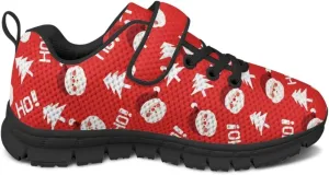Kids Christmas Shoes for Girls Boys Single Buckle Sneakers Breathable Lightweight Mesh Running Walking Shoes