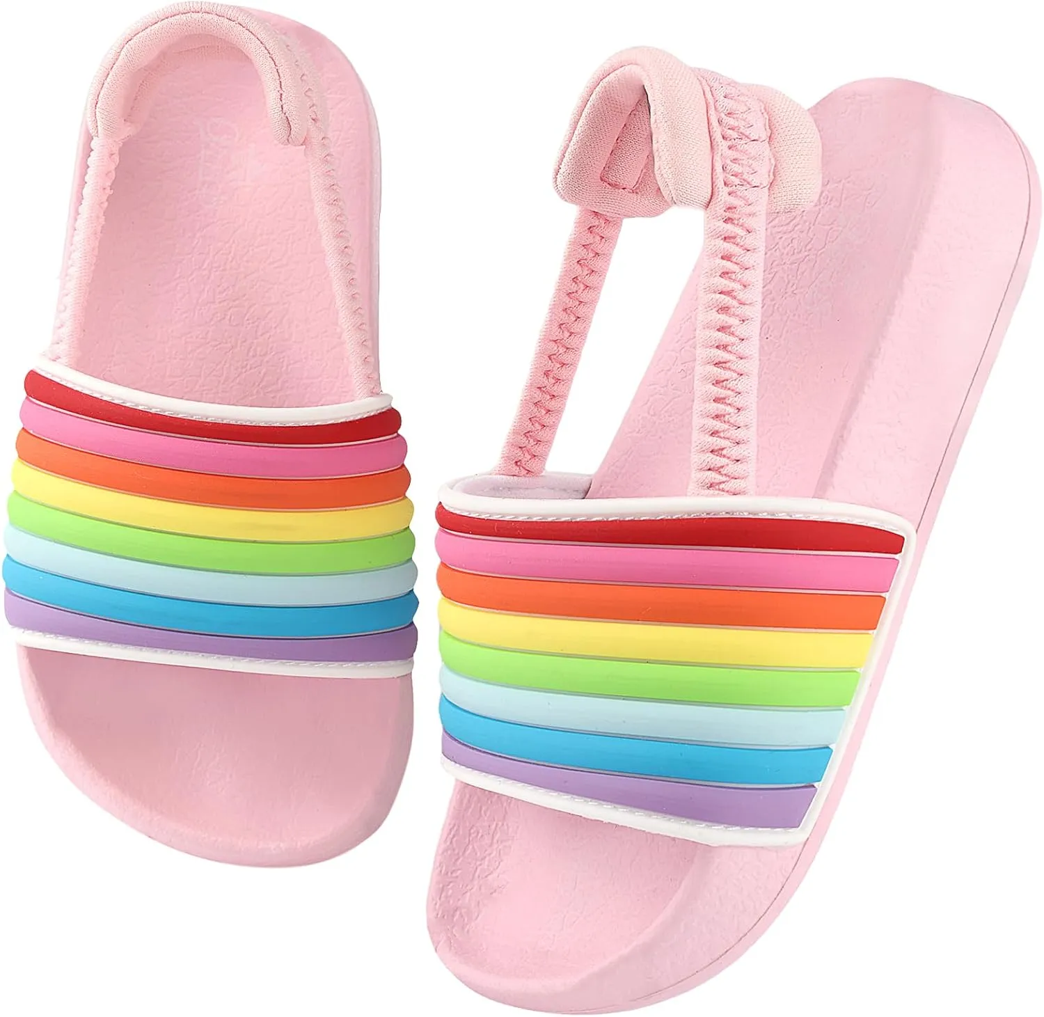 Kids Flip Flops Sandals Toddler Boys Girls Sequin Slides Shower Beach Pool Shoes Slip on Summer Slippers with Back Strap