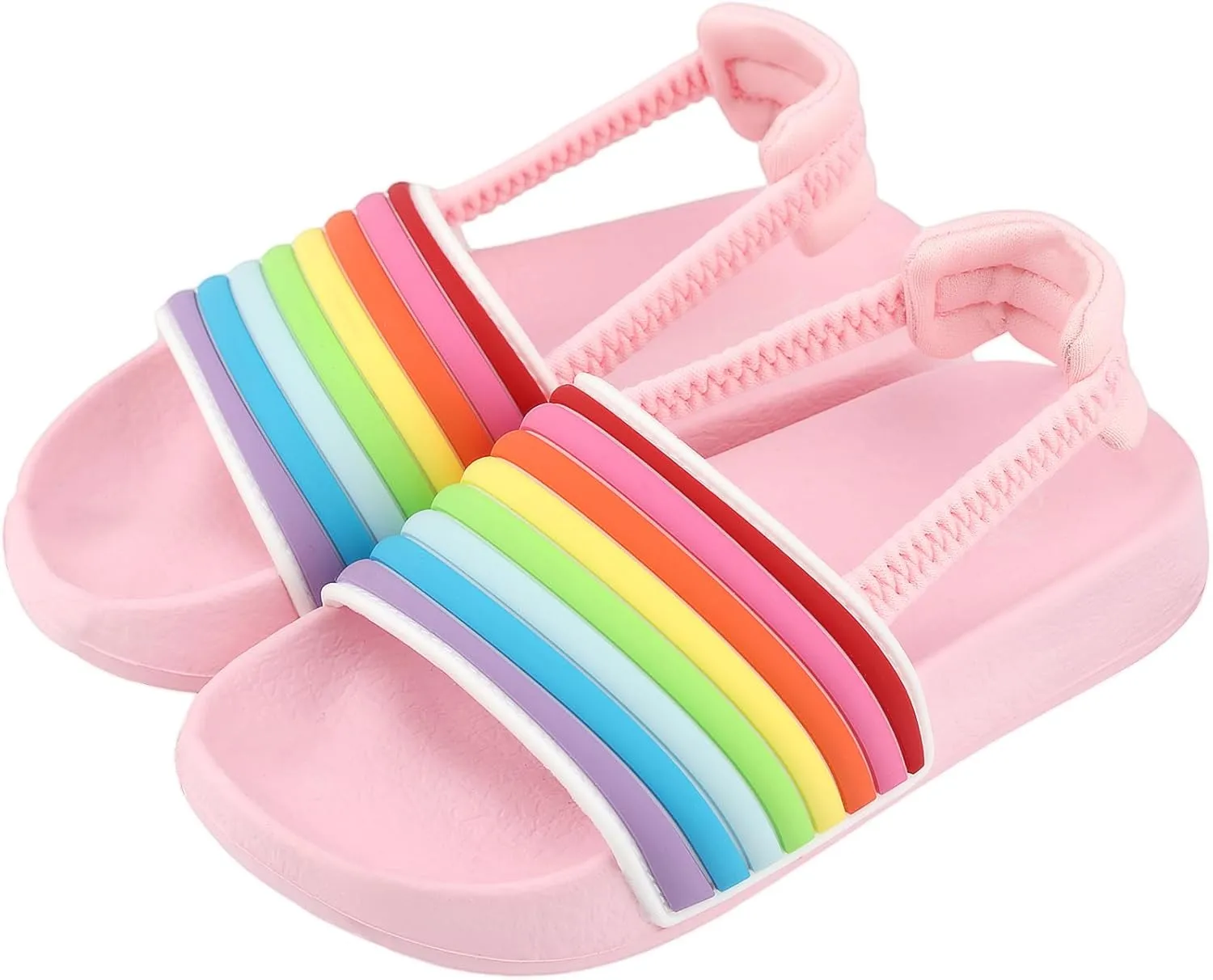 Kids Flip Flops Sandals Toddler Boys Girls Sequin Slides Shower Beach Pool Shoes Slip on Summer Slippers with Back Strap