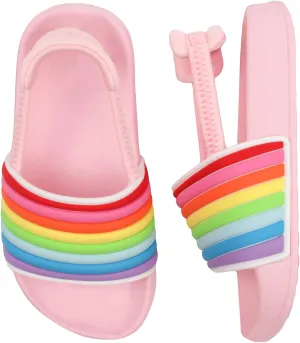 Kids Flip Flops Sandals Toddler Boys Girls Sequin Slides Shower Beach Pool Shoes Slip on Summer Slippers with Back Strap