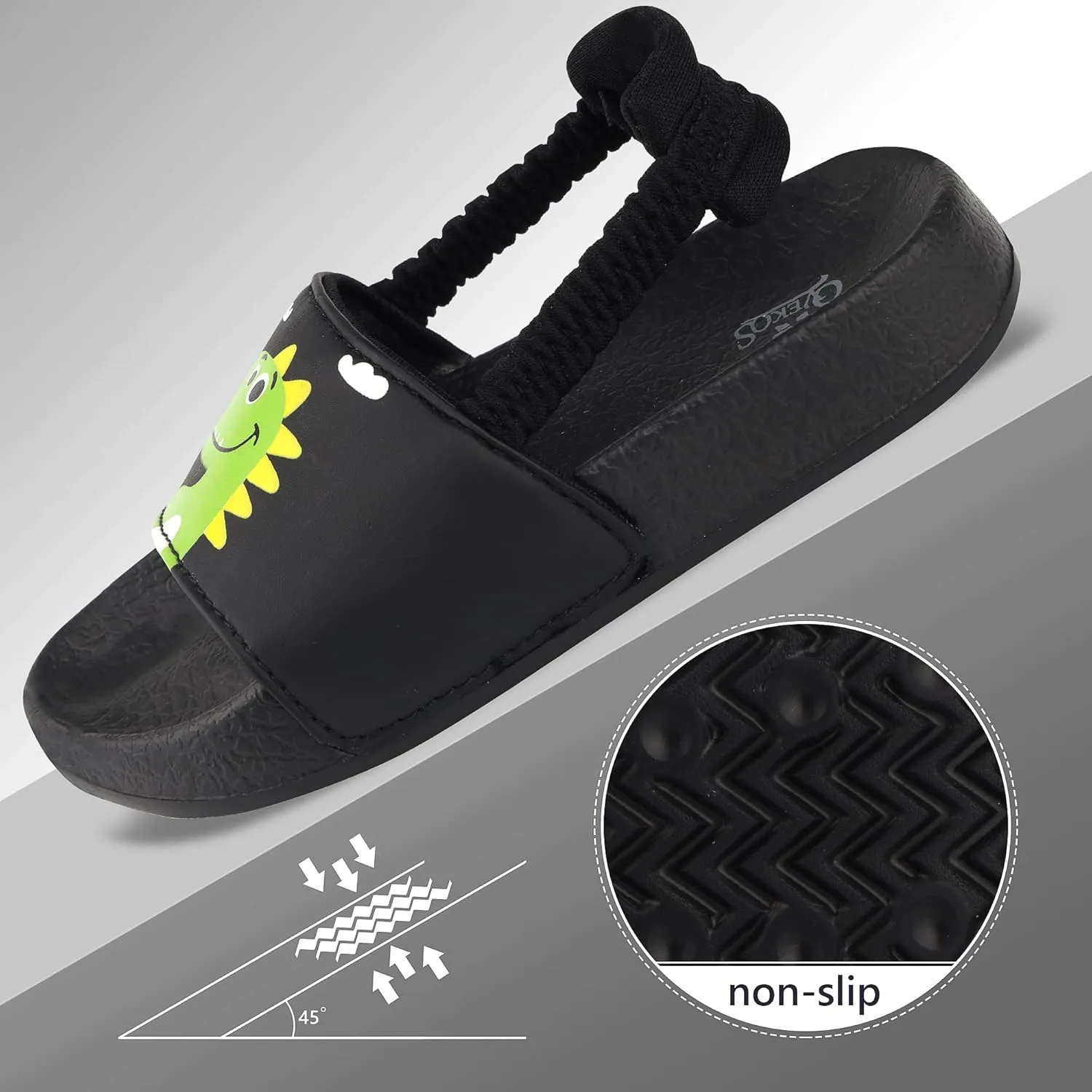 Kids Flip Flops Sandals Toddler Boys Girls Sequin Slides Shower Beach Pool Shoes Slip on Summer Slippers with Back Strap