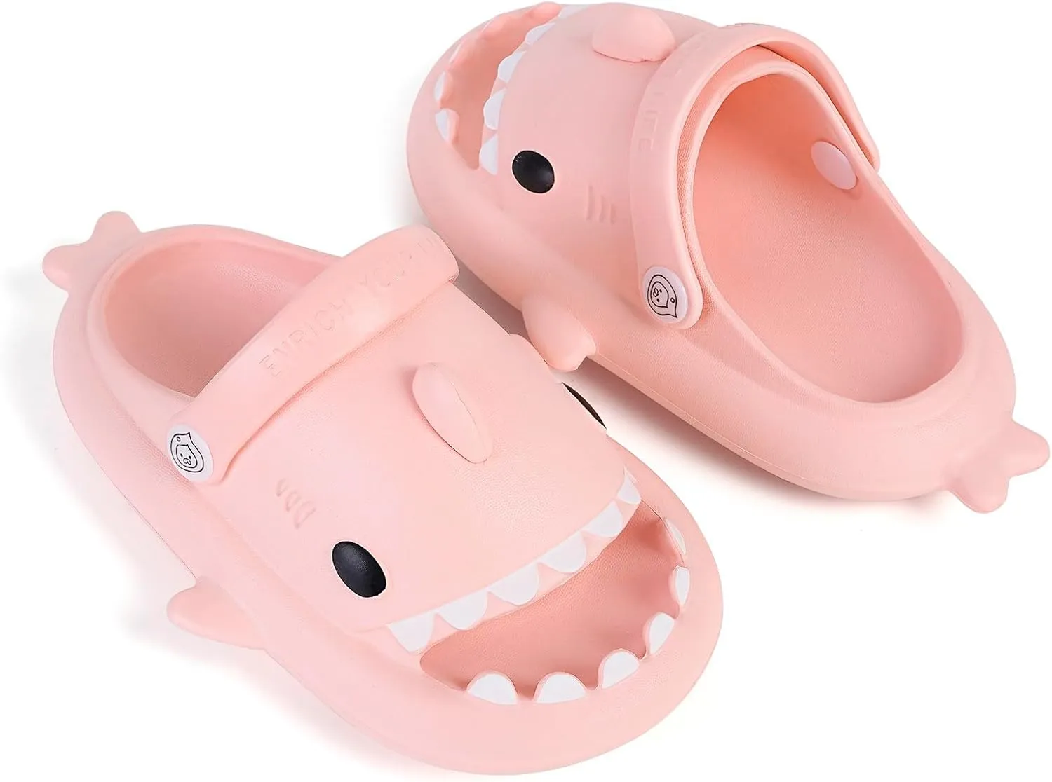 Kids Shark Slides Boys Girls Toddlers Cloud Shower Slippers Cute Cartoon Open Toe Sandals Cushioned Thick Sole Beach Pool Shoes