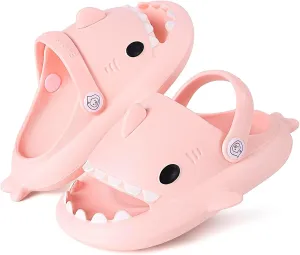 Kids Shark Slides Boys Girls Toddlers Cloud Shower Slippers Cute Cartoon Open Toe Sandals Cushioned Thick Sole Beach Pool Shoes