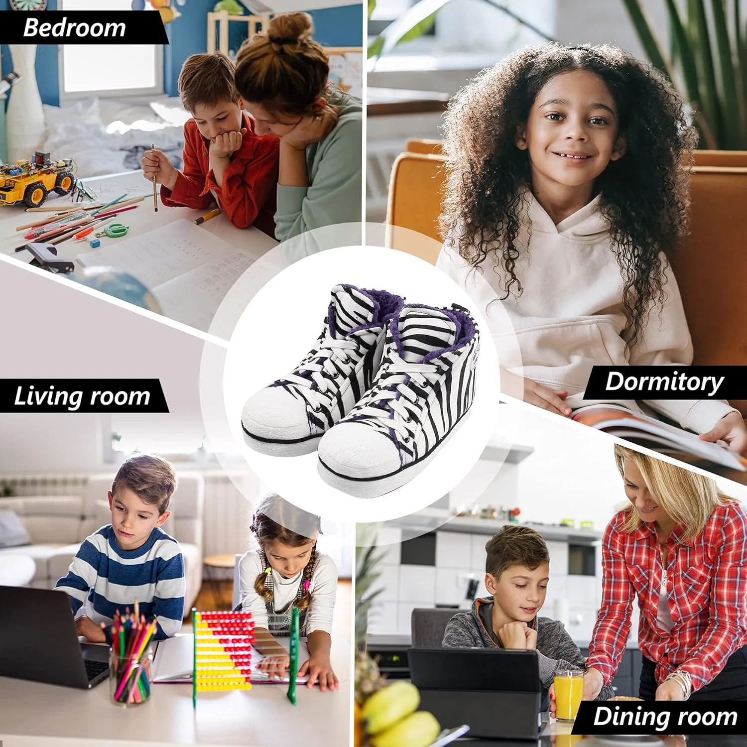 Kids Sneaker Slippers - Soft and Stylish Comfort Cozy House Shoes for Girls and Boys