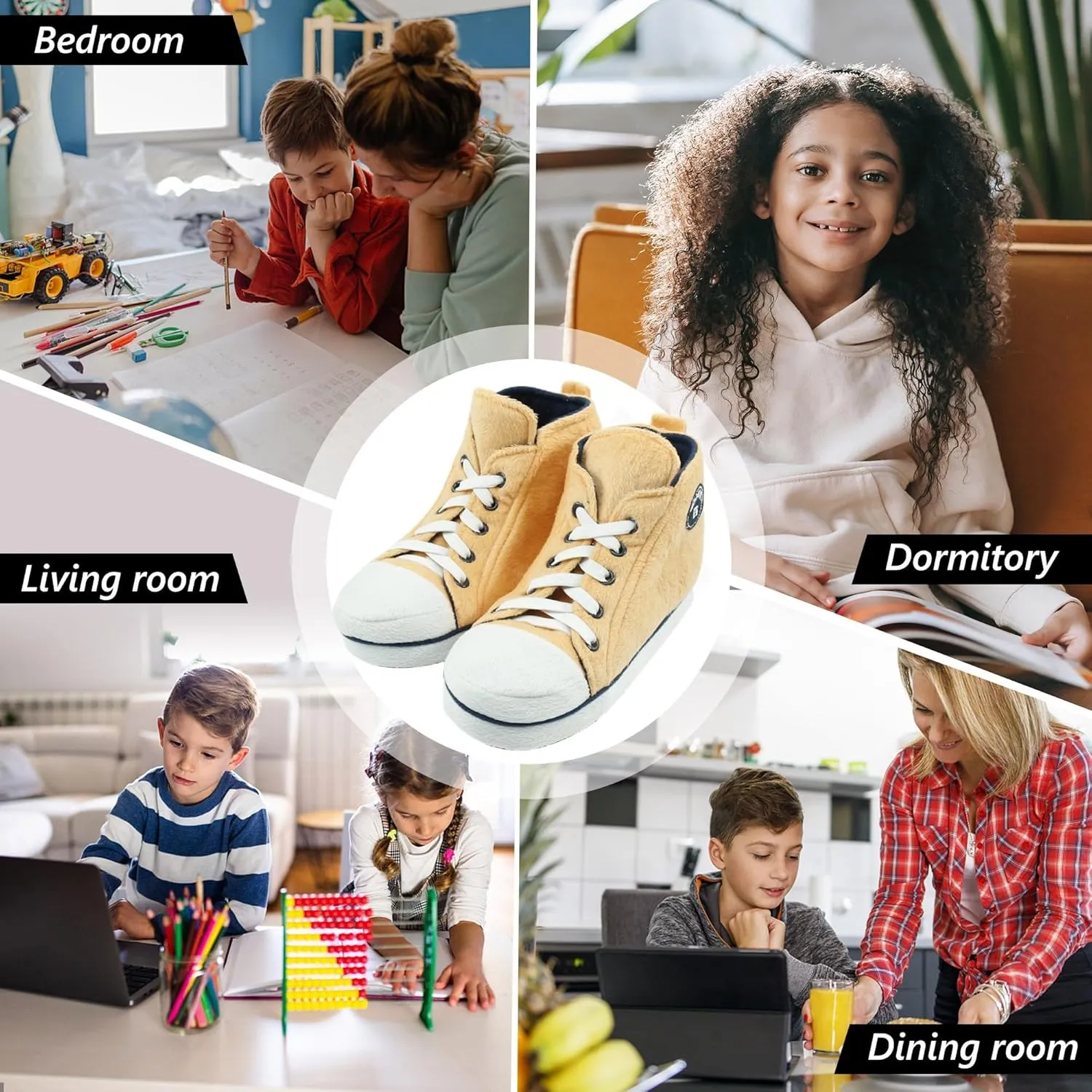 Kids Sneaker Slippers - Soft and Stylish Comfort Cozy House Shoes for Girls and Boys