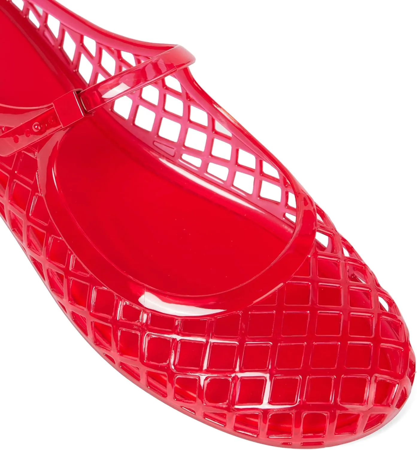 Kluolandi Clear Mary Jane Jelly Shoes for Women Slip On Mules Comfortable Closed Toe Flat Jelly Sandals Summer Mesh Slides