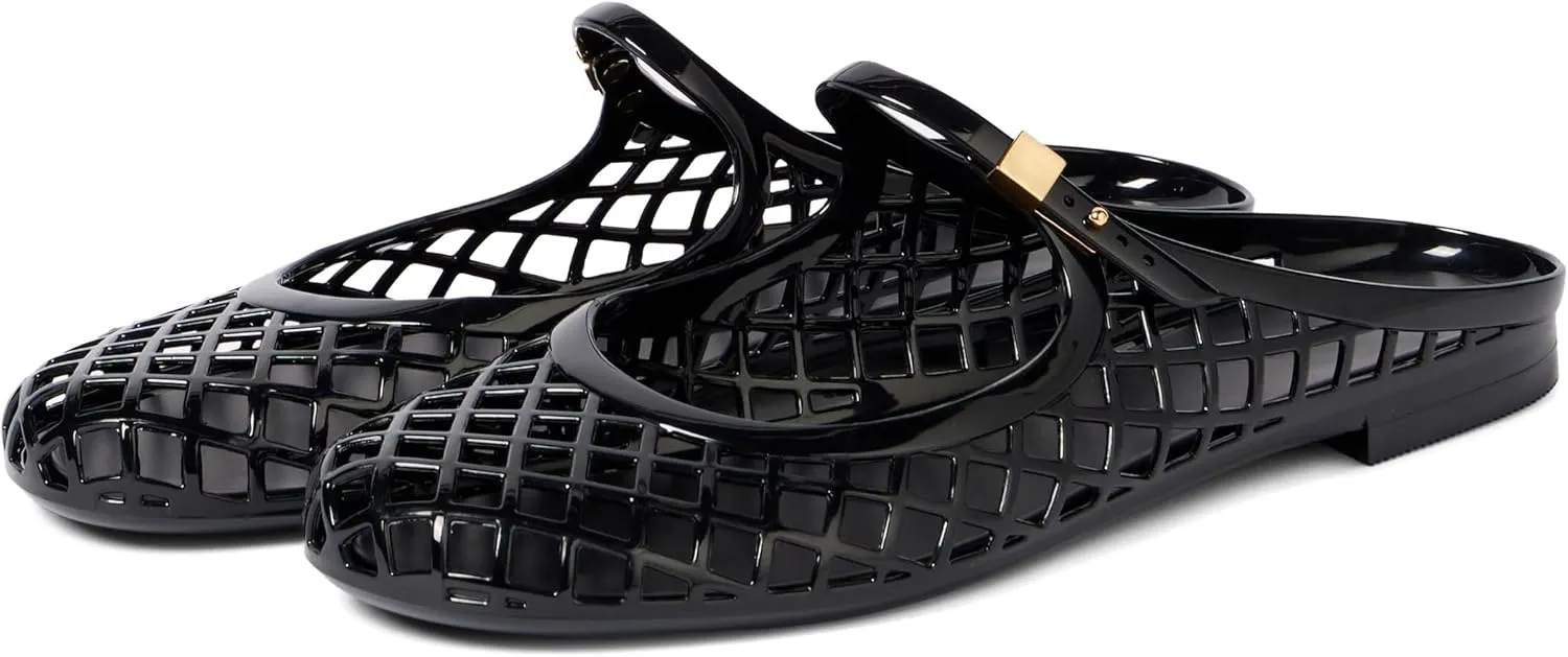 Kluolandi Clear Mary Jane Jelly Shoes for Women Slip On Mules Comfortable Closed Toe Flat Jelly Sandals Summer Mesh Slides