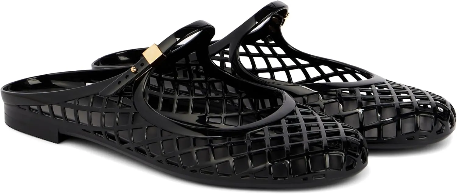 Kluolandi Clear Mary Jane Jelly Shoes for Women Slip On Mules Comfortable Closed Toe Flat Jelly Sandals Summer Mesh Slides