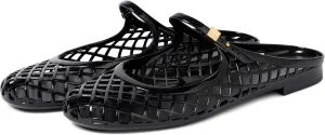 Kluolandi Clear Mary Jane Jelly Shoes for Women Slip On Mules Comfortable Closed Toe Flat Jelly Sandals Summer Mesh Slides