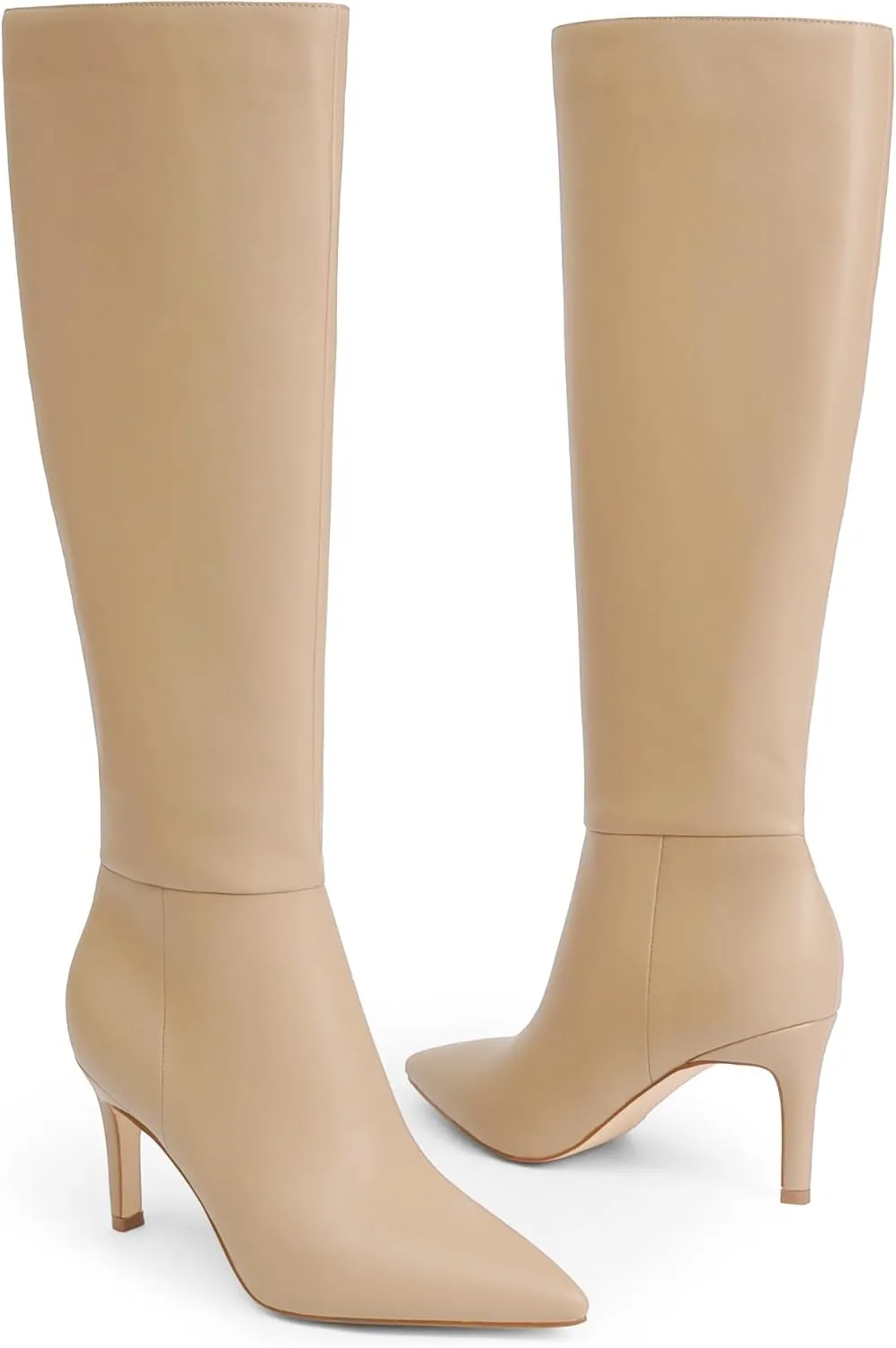 Knee High Boots Women Pointed Toe Tall Boots 3 In Stiletto High Heel Long Boots Side Zipper Dress Knee High Boots