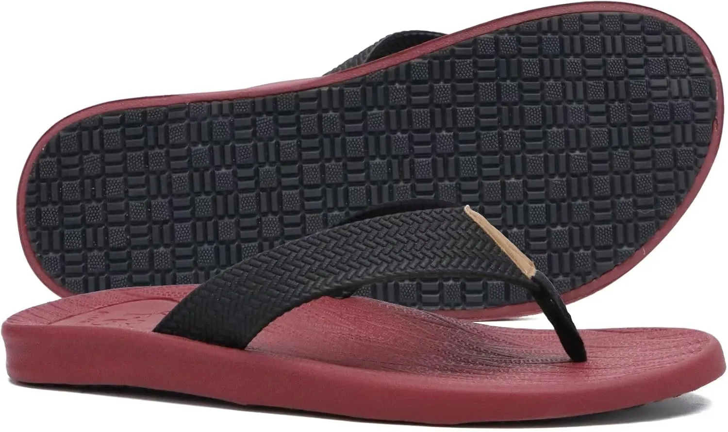 KuaiLu Mens Flip Flops Arch Support Comfortable Summer Beach Thong Sandals Yoga Foam Cushion Slip on Slippers