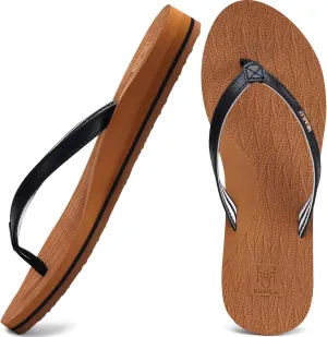 KuaiLu Womens Fashion Flip Flops Ladies Lightweight Summer Beach Yoga Mat Thong Sandals with Comfortable Arch Support