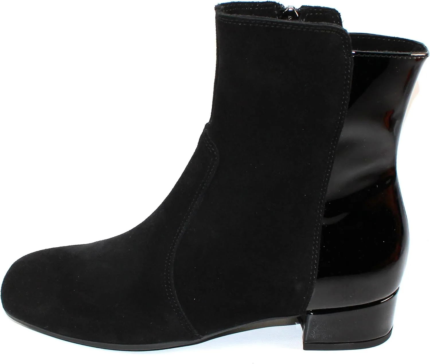 La Canadienne Womens Jil Black Suede/Patent Ankle Boots Size
