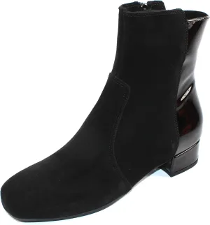 La Canadienne Womens Jil Black Suede/Patent Ankle Boots Size