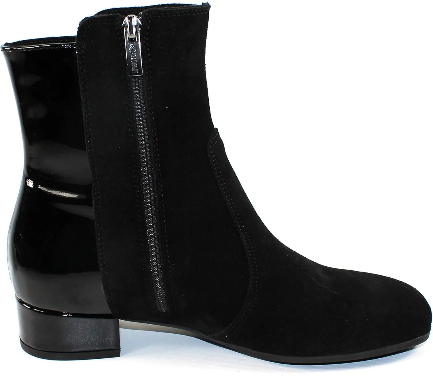 La Canadienne Womens Jil Black Suede/Patent Ankle Boots Size
