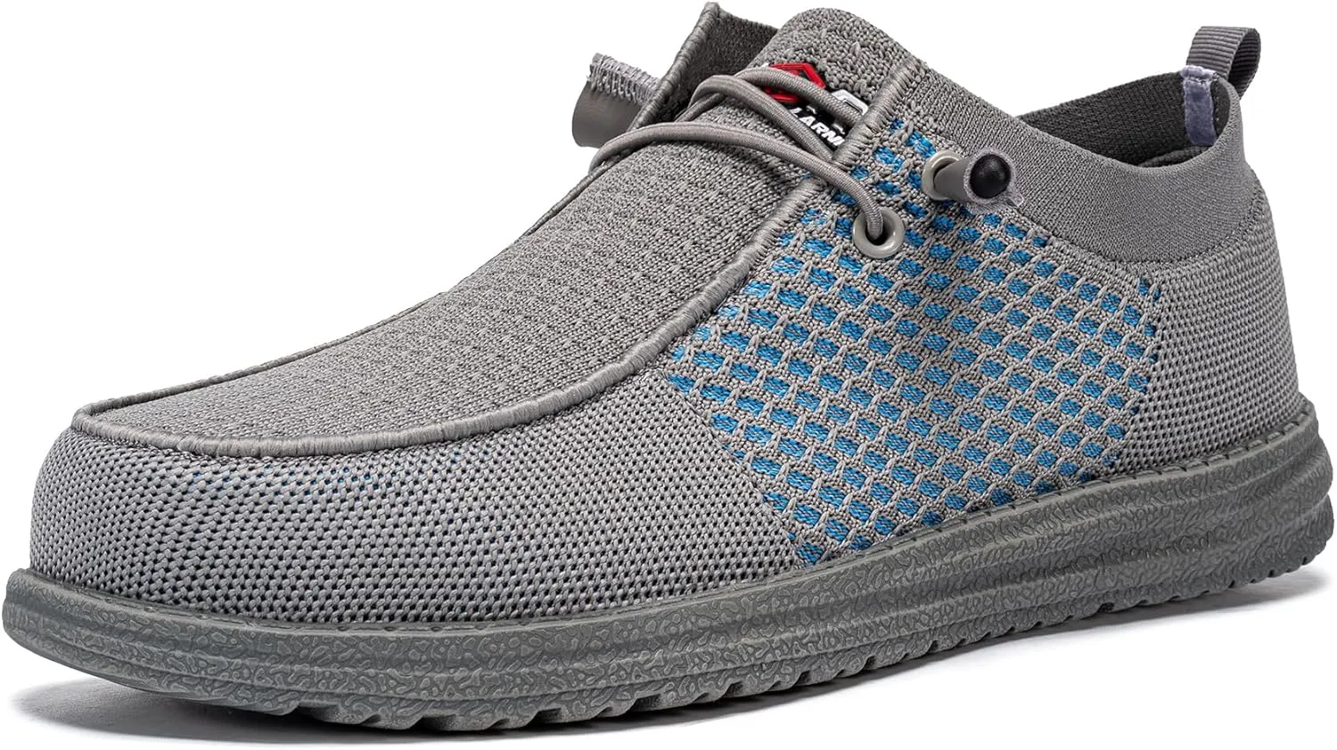 LARNMERN Slip On Steel Toe Shoes Men Lightweight Comfortable Lounging Walking Sneakers Steel Toe Loafers