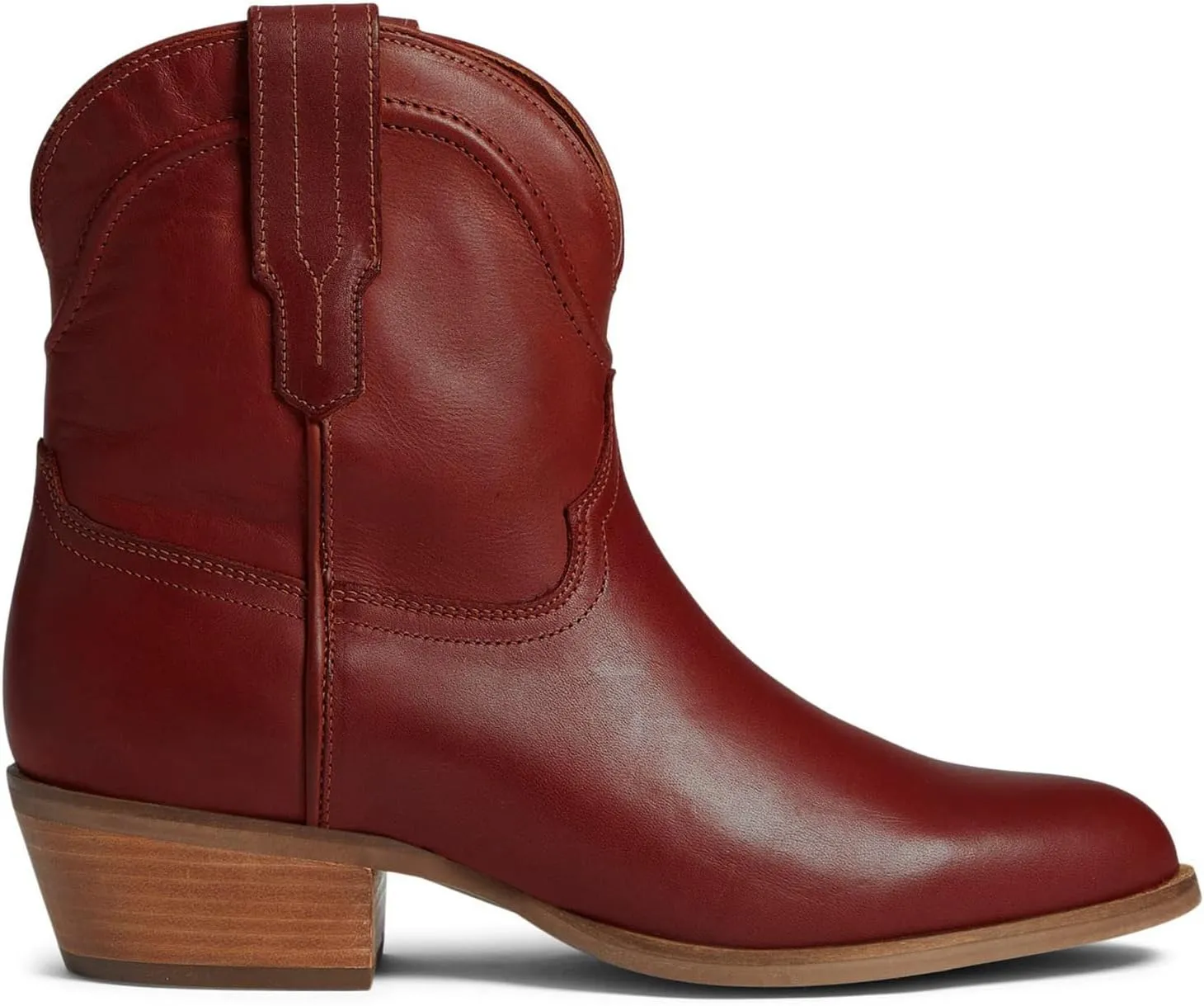 LEHOOR Women Cowboy Western Ankle Boots Pointed toe Low Stacked Heel Cowgirl Booties V Cut Retro Slouch 2 Inch Chunky Block Heel Slip On Short Dress Boots Wide Calf Casual Winter 4-11 M US