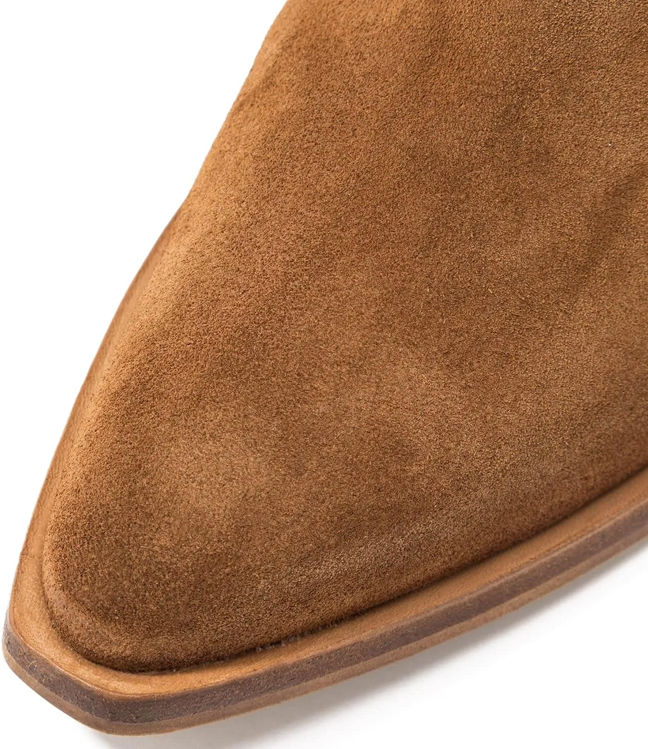 LEHOOR Women Low Stacked Heel Slouchy Knee High Western Boots Pointed Square Toe Velvet Suede 1.5" Chunky Heels Cowboy Boots Wide Calf Pull On Combat Boots Dressy Comfort Casual Winter Retro 4-13 M US