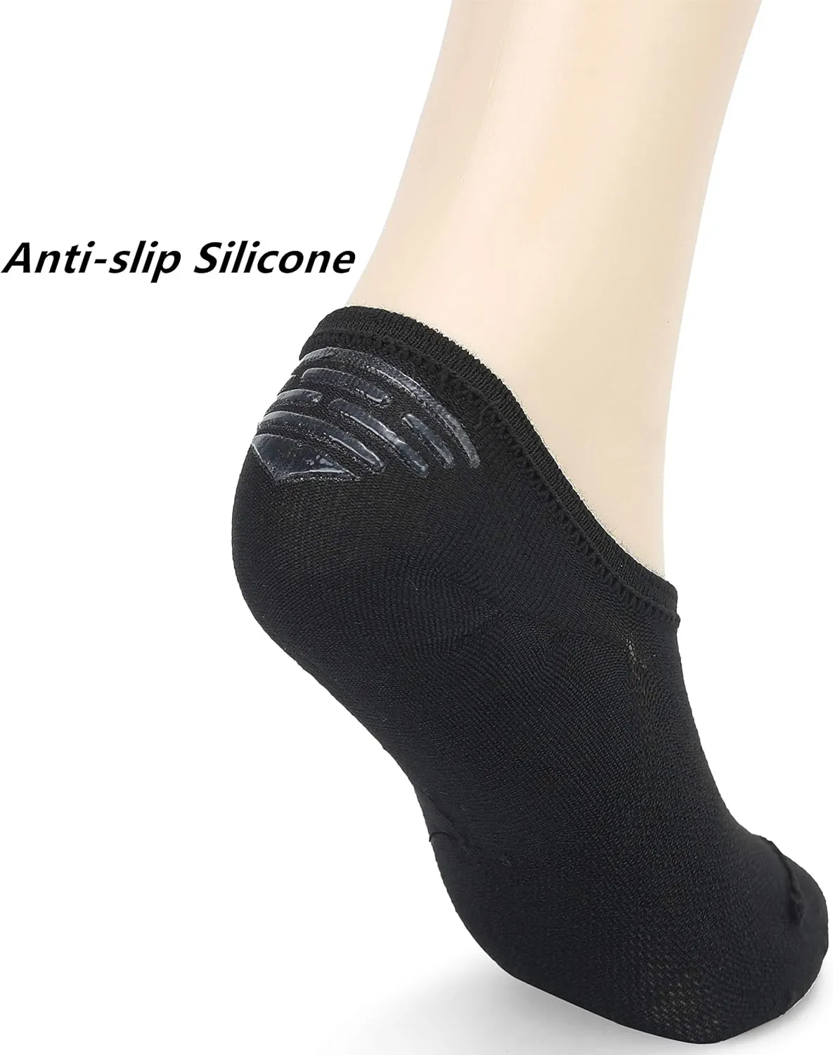 Leotruny Women’s 6 Pairs Bamboo Mesh Design Low Cut Non Slip No Show Socks