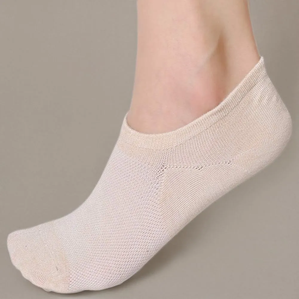 Leotruny Women’s 6 Pairs Bamboo Mesh Design Low Cut Non Slip No Show Socks
