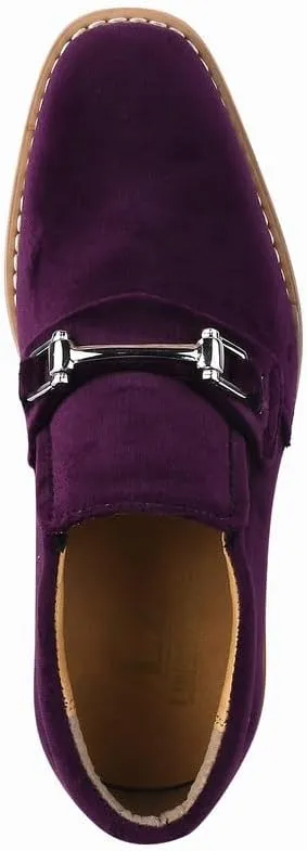 LIBERTYZENO Boys Velvet Kids Buckle Slip On Dress Loafer Shoes for Prom Graduation