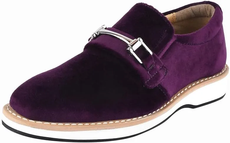 LIBERTYZENO Boys Velvet Kids Buckle Slip On Dress Loafer Shoes for Prom Graduation