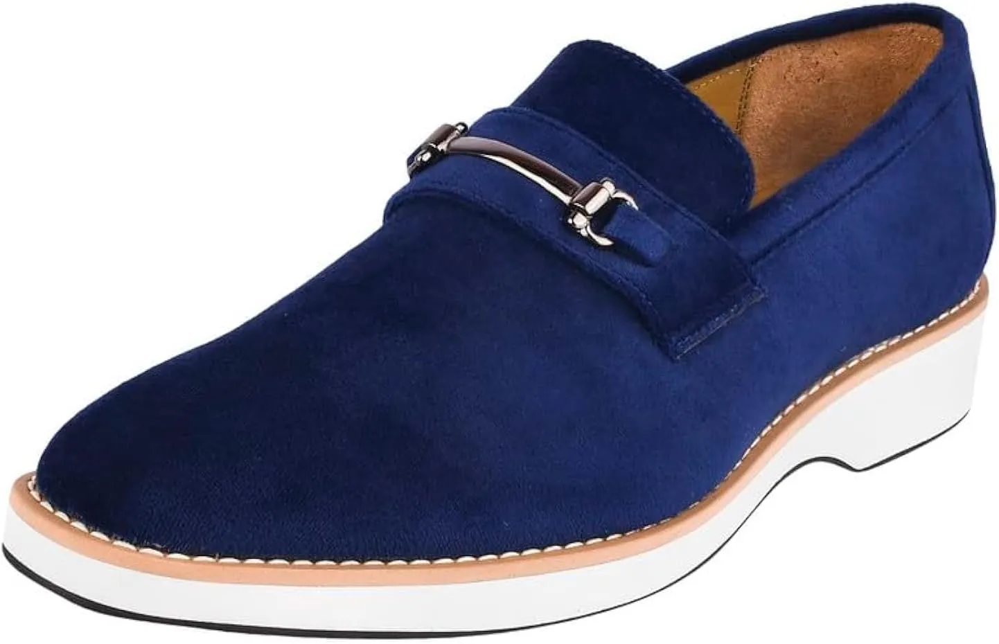 LIBERTYZENO Mens Canvas Textile & Suede Leather Adults Noble Penny Loafers Slip On Prom & Wedding Party Shoes for Prom Graduation
