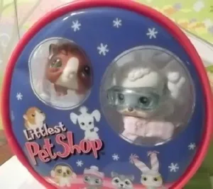 Littlest Pet Shop Ornament 1 Guinea Pig and White Poodle